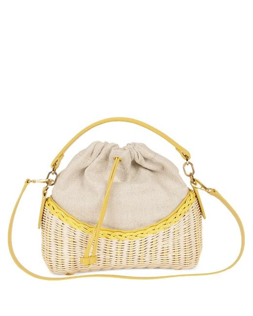 Rodo Metallic Pochette En Osier À Lien De Resserrage