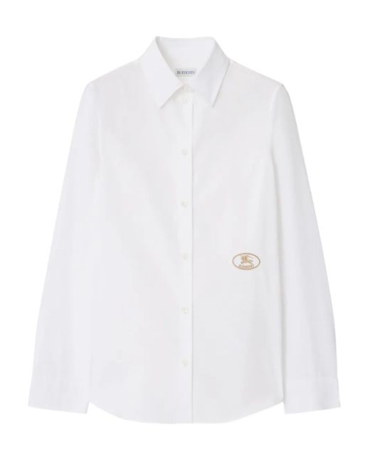 Burberry White Hemd aus Popeline
