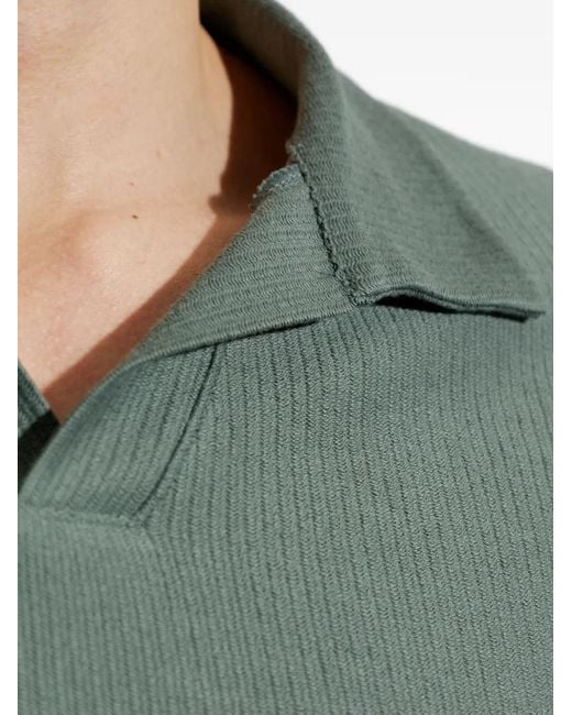 Hanro Green Ribbed V-Neck T-Shirt for men