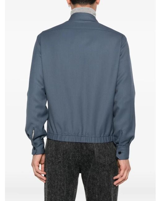 Lardini Blue Button-Fastening Flap-Pocket Jacket for men