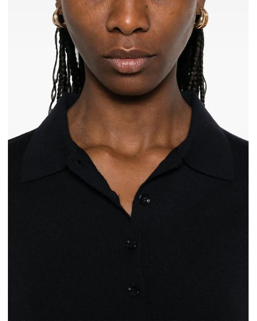 Allude ファインニット ポロシャツ Black