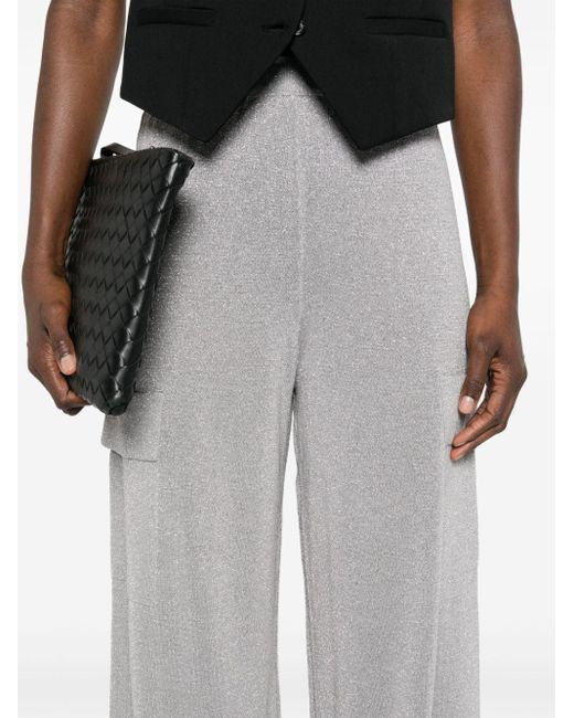 ERMANNO FIRENZE Gray Knitted Straight Trousers