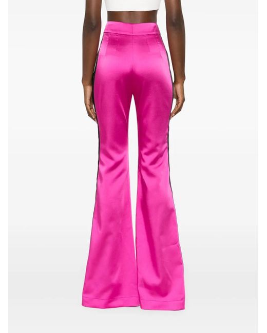 MITILIANE COUTURE Pink Side-Appliqué Flared Trousers