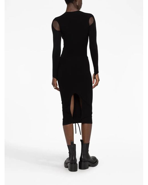 ANDREADAMO Black Sculpting Cut-Out Mididress