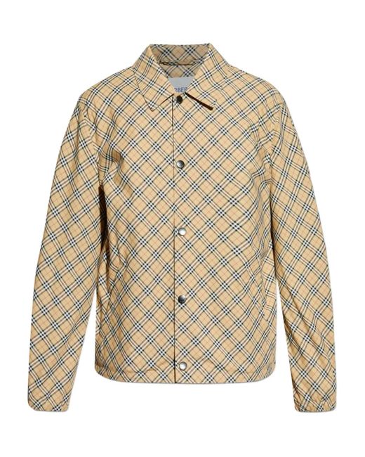 Giacca-Camicia A Quadri Con Cappuccio di Burberry in White da Uomo