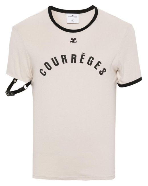T-shirt à logo imprimé Courreges pour homme en coloris Natural