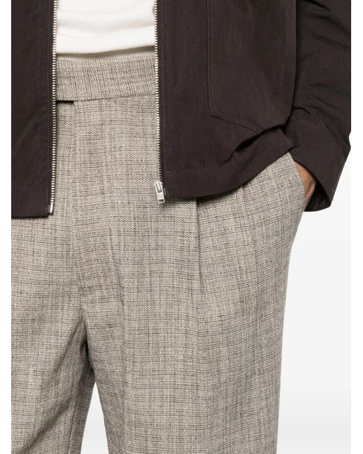 Karl Lagerfeld Gray Pleated-Design Trousers for men