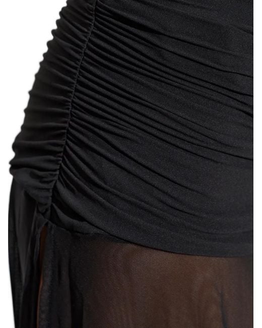 Bondeye Black Ruched Bare Maxi Dress