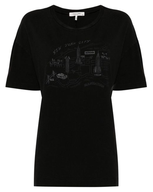 Rag & Bone Black Graphic-print Cotton T-shirt