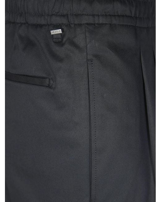 BE ABLE Blue Double-Pleat Elasticated Trousers for men