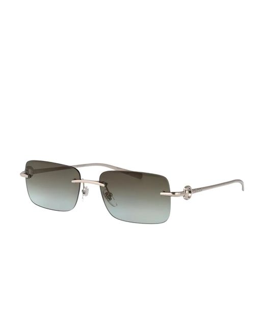 Gucci Gray Rectangle-Frame Sunglasses