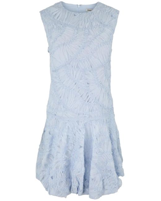 Jonathan Simkhai Blue Vallan Ruffle-Detail Minidress