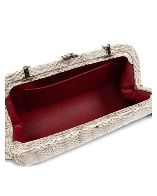 Jimmy Choo Natural Skylar Chain-Strap Clutch Bag