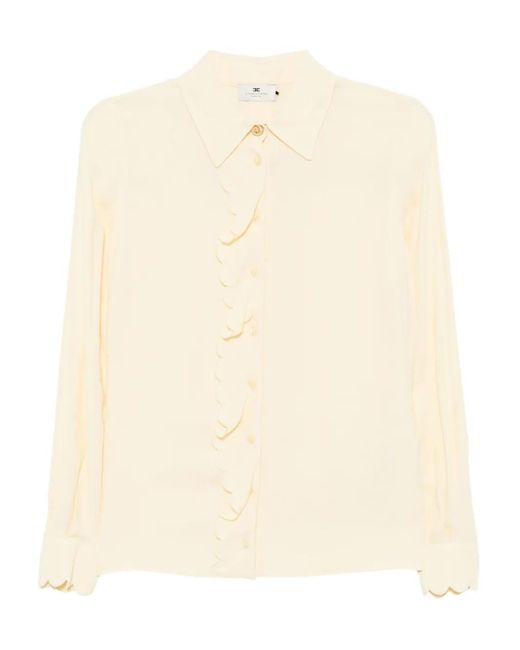 Elisabetta Franchi Natural Scallop-Embroidered Shirt
