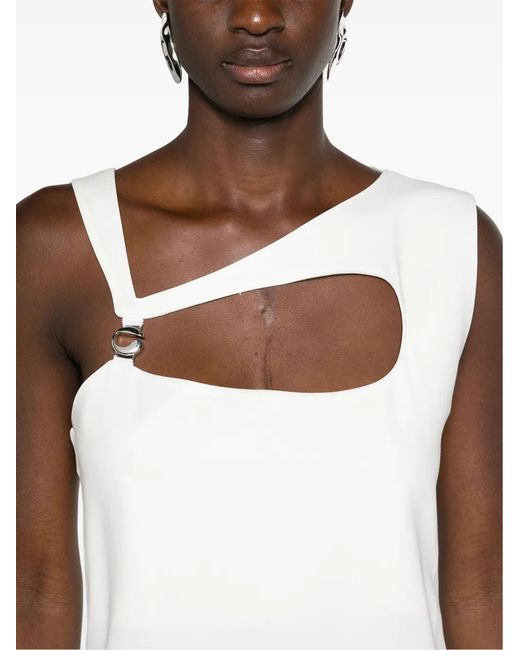 Coperni White Cut-Out Twill Minidress