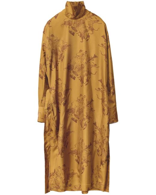 Fabiana Filippi Yellow Printed Silk Dress