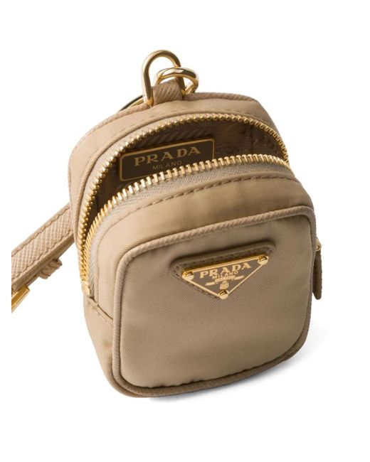 Prada Metallic Mini Re-Edition 1978 Pouch With Keychain