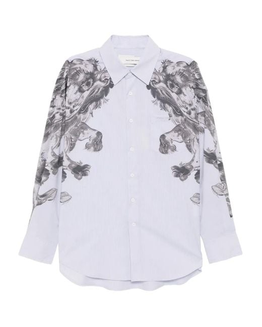 Camicia Con Stampa A Maniche Lunghe di Feng Chen Wang in White da Uomo
