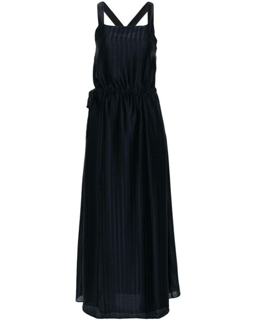 Robe longue à motif en jacquard Emporio Armani en coloris Black