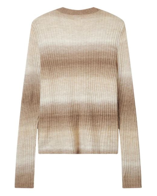 B+ AB Natural Button Ribbed Cardigan