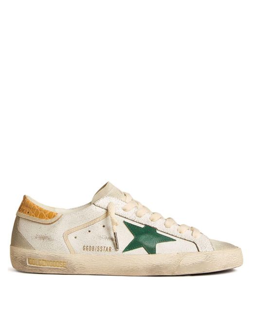 Golden Goose Super Star Low Top Sneakers in Natural for Men Lyst UK