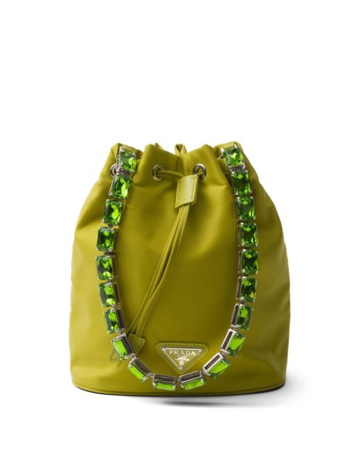 Prada Green Re-Nylon Mini-Tasche mit Triangel-Logo
