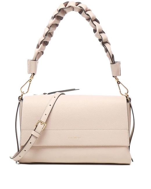 Coccinelle Natural Braided-Handle Leather Shoulder Bag