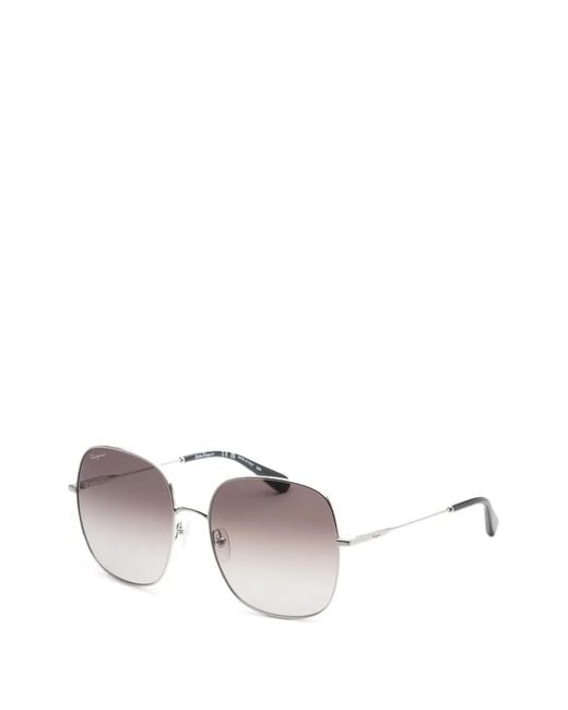 Ferragamo Eyewear White Oversized-Frame Sunglasses