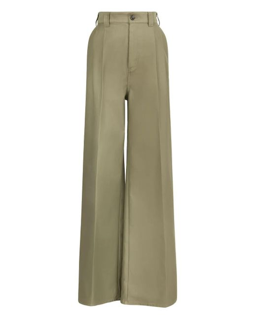 Maison Margiela Green Pleated Straight Trousers