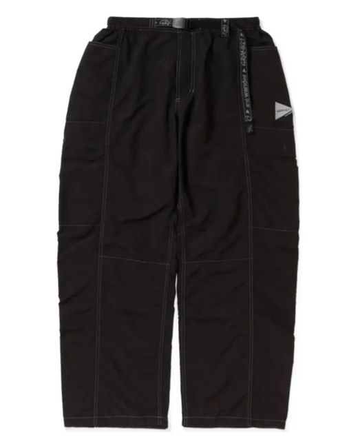 Pantaloni A Inserti Con Cintura di And Wander in Black da Uomo