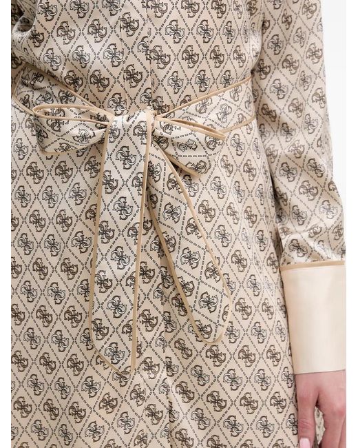 Guess Natural Patterned Belted Mini Dress