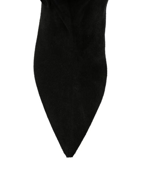 Odissi Black Pointed-Toe Wedge Boots