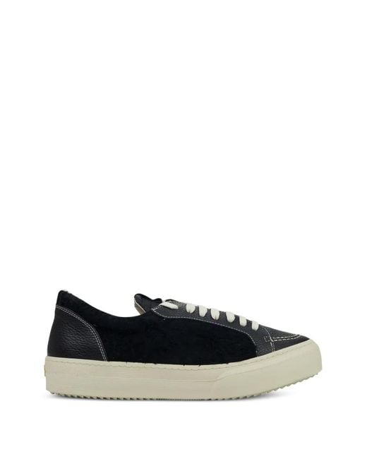 Rhude Black V1 Lace-Up Sneakers for men
