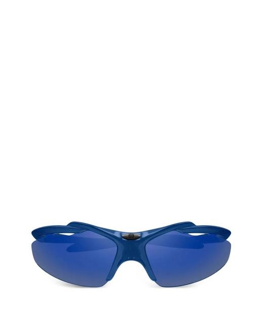 Balenciaga Blue Geometric-Frame Sunglasses