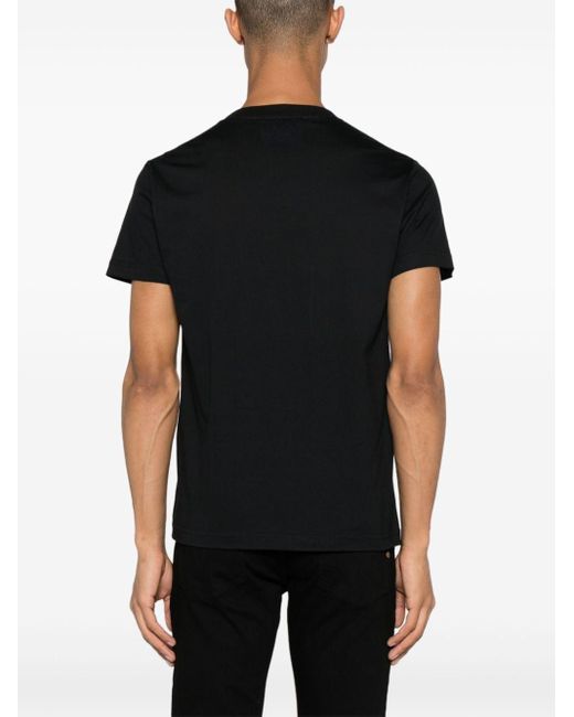 T-shirt nera stampa pannello oro di Versace in Black da Uomo