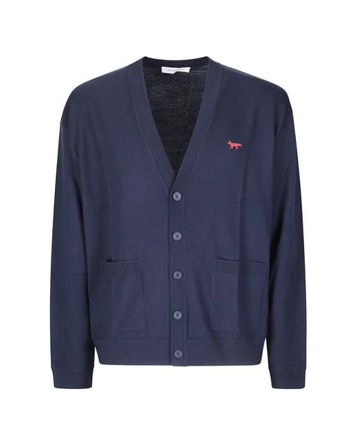 Maison Kitsuné Blue Profile Fox Cardigan for men