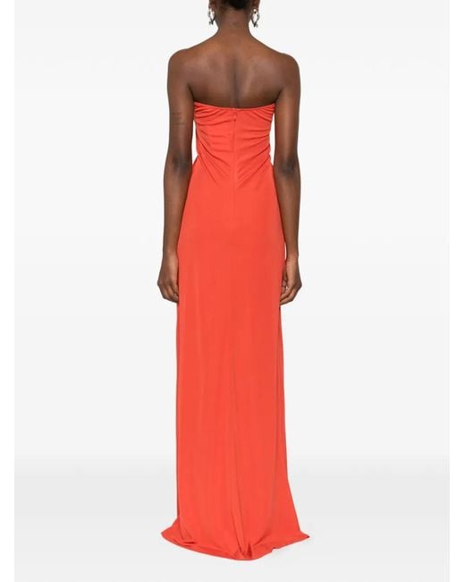 Christopher Esber Red Arced Palm Maxi Dress
