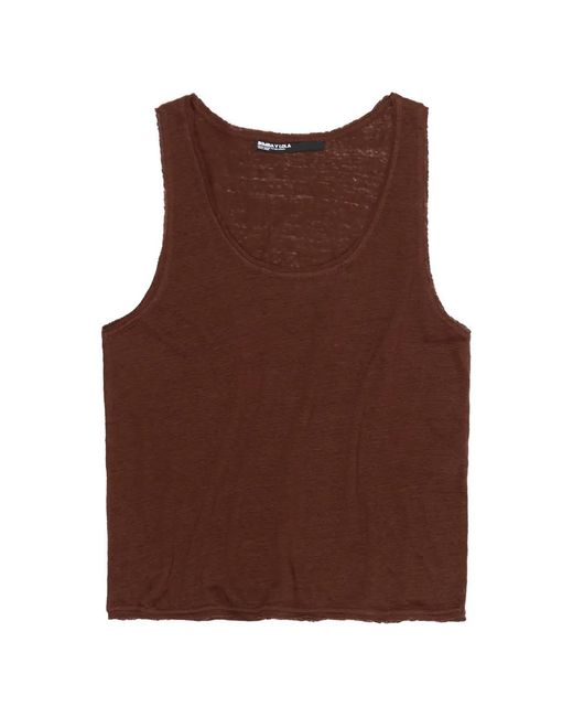 Bimba Y Lola Brown Raw-Cut Top