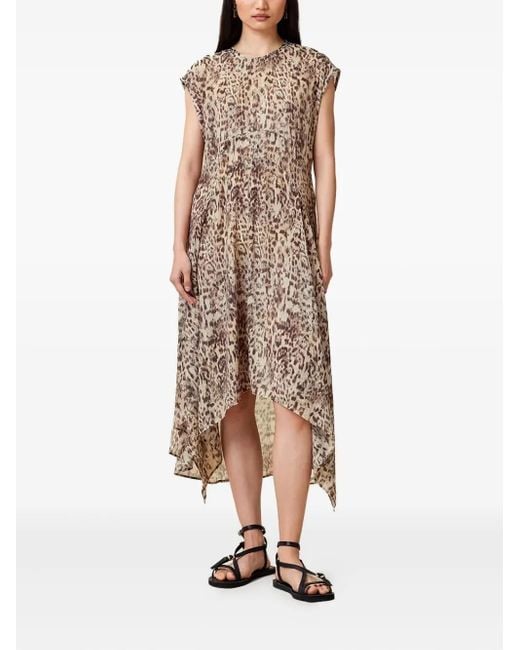 AllSaints レオパード ドレス Natural