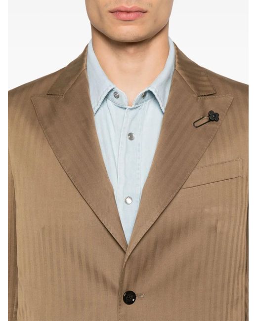 Completo Due Pezzi A Righe di Lardini in Brown da Uomo
