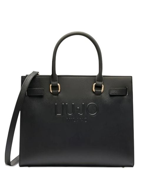 Liu Jo Black Logo-Plaque Satchel Bag