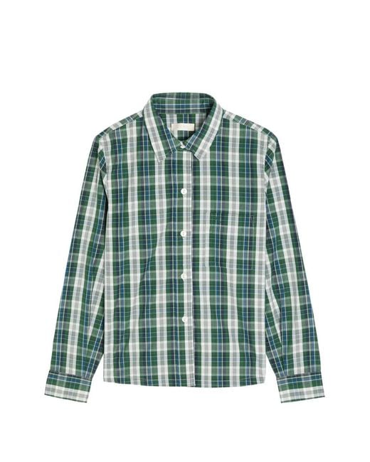 Suzie Kondi Green Vella Check-Pattern Long-Sleeve Shirt