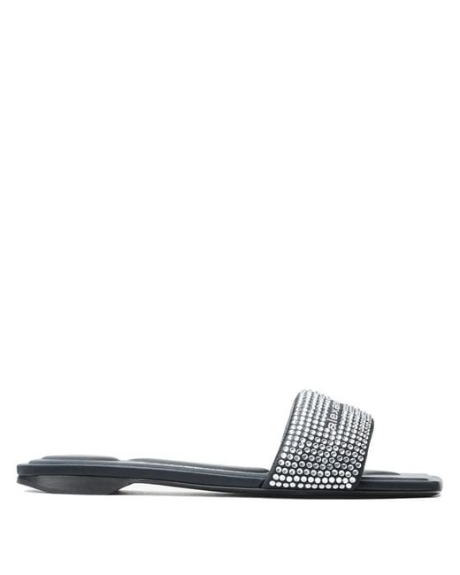 Alexander Wang White Rhinestone-Embellished Sandals