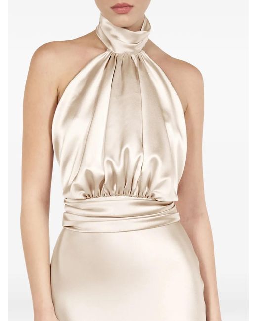 ALEXIA & ANTONIA White Draped Blouse