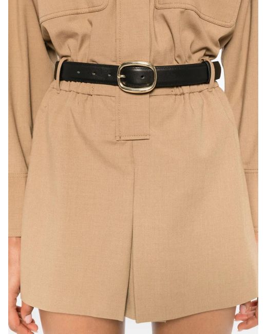 Self-Portrait Natural Belted Pocketed Playsuit