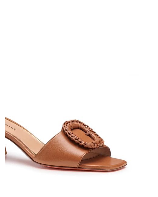 Santoni Natural Woven Buckle Sandals