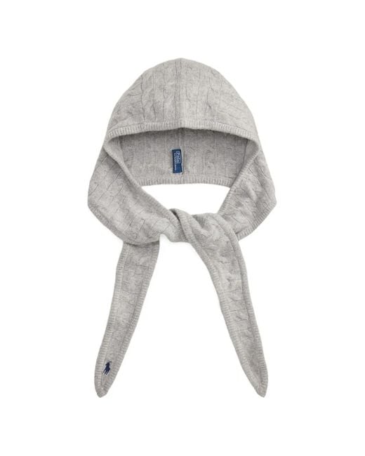 Polo Ralph Lauren Gray Cable-Knit Pony-Motif Snood