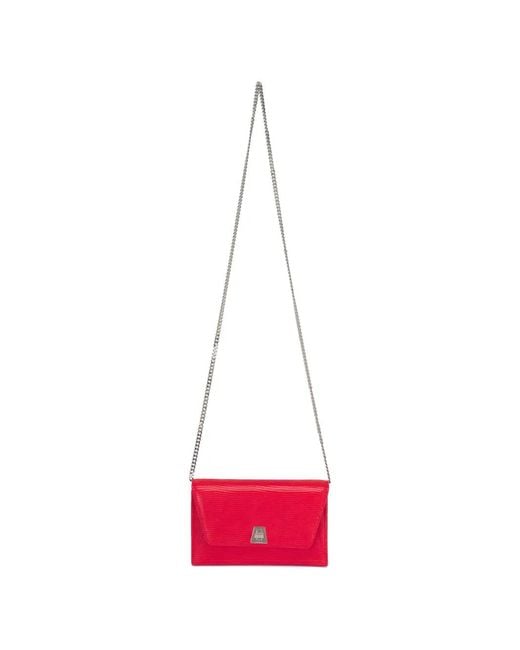 Akris Red Chain-Envelope Clutch Bag