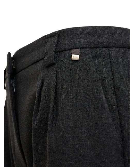 Herno Black Pleated Trousers