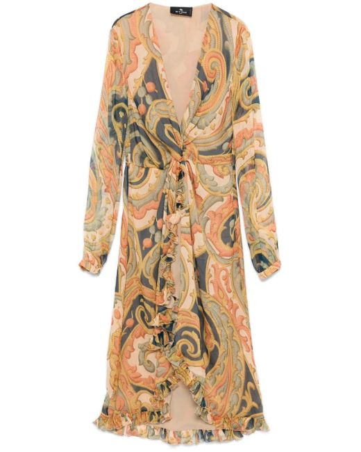 Etro Natural Luxurious Silk Mini Dress